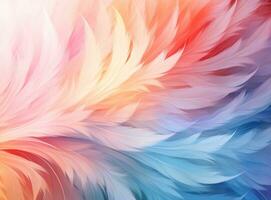 pastel floral background with feathers photo