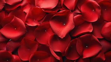 red rose petals on red background photo