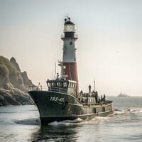 Military liner at sea with helicopters and warships photo