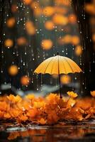 romantic rainy autumn background photo