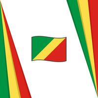 Republic Of The Congo Flag Abstract Background Design Template. Republic Of The Congo Independence Day Banner Social Media Post. Republic Of The Congo Flag vector