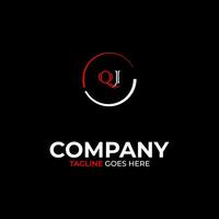 QJ creative modern letters logo design template vector