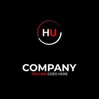 HU creative modern letters logo design template vector