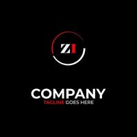ZI creative modern letters logo design template vector
