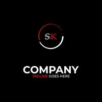 SK creative modern letters logo design template vector