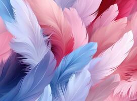a blue and white pastel fluffy background with the feathers photo