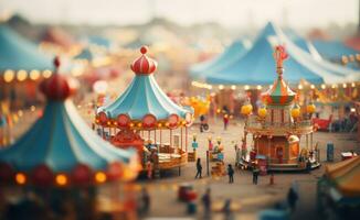 blurred aerial view of a carnival photo