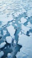 aéreo ver de intrincado hielo témpano de hielo patrones foto