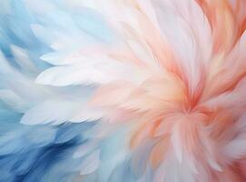 a blue and white pastel fluffy background with the feathers photo