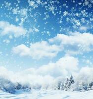 an elegant winter background with snowflakes photo