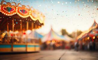 blurred aerial view of a carnival photo