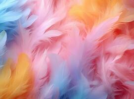 a blue and white pastel fluffy background with the feathers photo