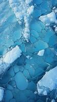 Aerial view of intricate ice floe patterns photo