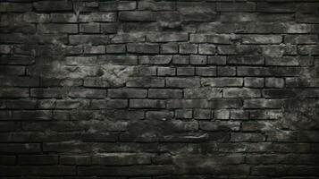 black grunge brick wall background photo