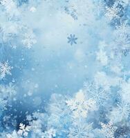 an elegant winter background with snowflakes photo