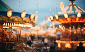 blurred aerial view of a carnival photo