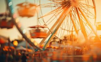 blurred aerial view of a carnival photo