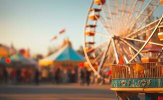 blurred aerial view of a carnival photo