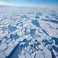 Aerial view of intricate ice floe patterns photo