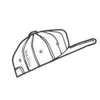 Baseball cap Doodle Illustration Vector Icon. Hand drawn, comic, outline.