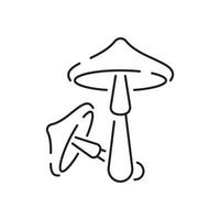 Mushrooms line icon with editable stroke. Food symbol. Vector illustration.