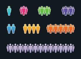 Icon of different groups of people by number vector