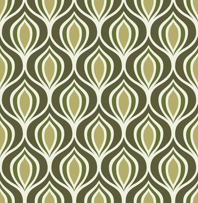 BEIGE VECTOR SEAMLESS BACKGROUND WITH LIGHT GREEN AND GREEN ABSTRACT FIGURES IN ART DECO STYLE
