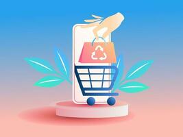 en línea compras íconos para sitio web, solicitud, digital marketing, rebaja promoción, Tienda en pantalla teléfono inteligente demostración. vector