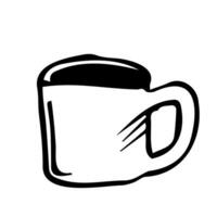 vector garabatear taza de café. aislado bosquejo en blanco antecedentes