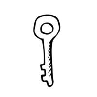 vector doodle hand drawn key. isolated on white background