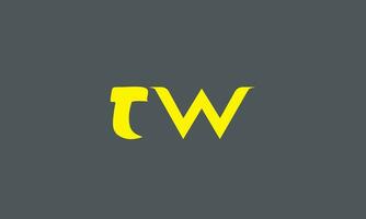 Monogram logo letter T, W, TW or WT modern vector