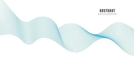 Modern vector banner template with blue wavy lines