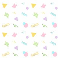 Seamless pattern of abstract geometry shape in pastel white background, party, confetti vector