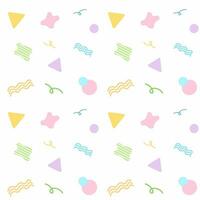 Seamless pattern of abstract geometry shape in pastel white background, party, confetti vector