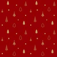 Seamless pattern of Christmas tree minimal style in red background vector