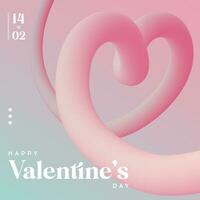 Valentines day trend banner with abstract heart vector