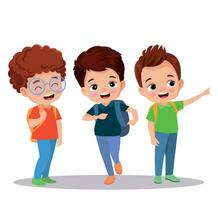 vector illustration of students in different postures