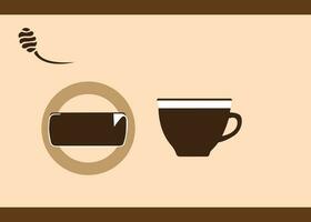 Coffee concept background a cup with blank space vector