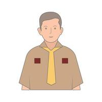 man scout school flat illustration vector