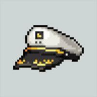 Pixel art illustration sailor hat. Pixelated sailor hat. Ocean sailor hat icon pixelated for the pixel art game and icon for website and video game. old school retro. vector