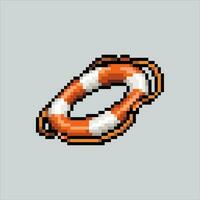 Pixel art illustration Lifebuoy. Pixelated lifebuoy. Ocean lifebuoy icon pixelated for the pixel art game and icon for website and video game. old school retro. vector