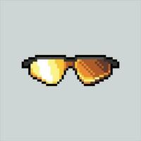 píxel Arte ilustración Gafas de sol. pixelado lentes. los anteojos icono pixelado para el píxel Arte juego y icono para sitio web y vídeo juego. antiguo colegio retro vector