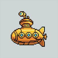 Pixel art illustration submarine. Pixelated submarine. Ocean submarine icon pixelated for the pixel art game and icon for website and video game. old school retro. vector