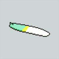 Pixel art illustration Surf Board. Pixelated beach surf. Beach Surd Board icon pixelated for the pixel art game and icon for website and video game. old school retro. vector