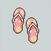 Pixel art illustration Sandals. Pixelated sandals. Sandals icon pixelated for the pixel art game and icon for website and video game. old school retro. vector