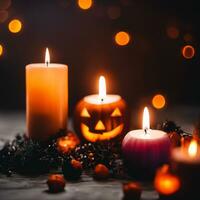 Ghostly Candlelight Halloweens Haunting Glow. AI generated content photo