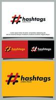 Hashtag logo template vector