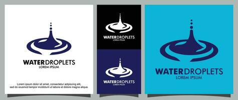 Water droplets logo template vector