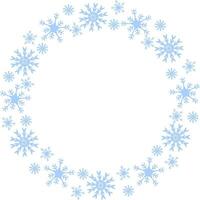 Snowflake wreath, winter frame vector