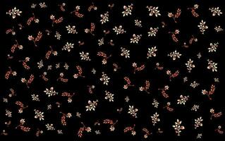 Leaves Pattern of Red and White Leaves on a Black Background vector